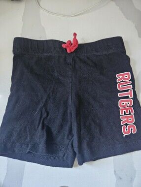 Kids Rutgers 18 Month Black Shorts with Red Drawstring